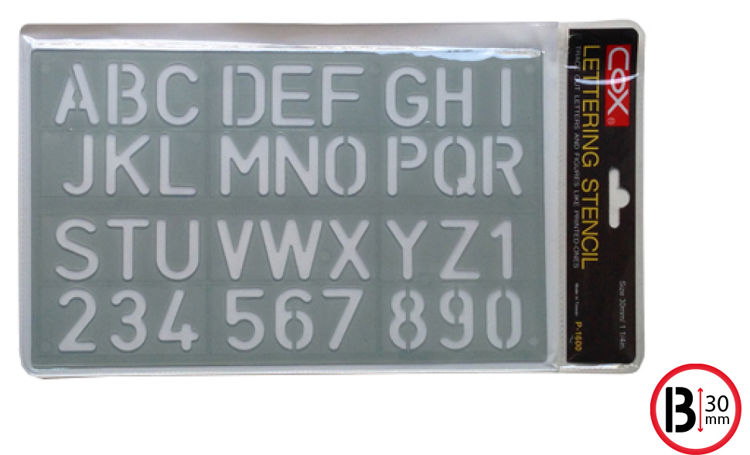 Picture of P1597-COX ITALIC LETTERING STENCIL 20MM